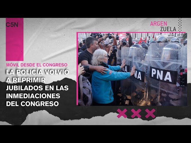 ⁣Volvieron a REPRIMIR JUBILADOS en las afueras del CONGRESO