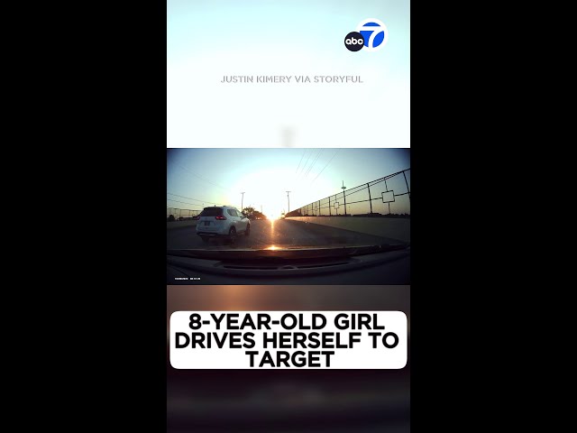 ⁣New video shows 8-year-old girl driving herself to Target