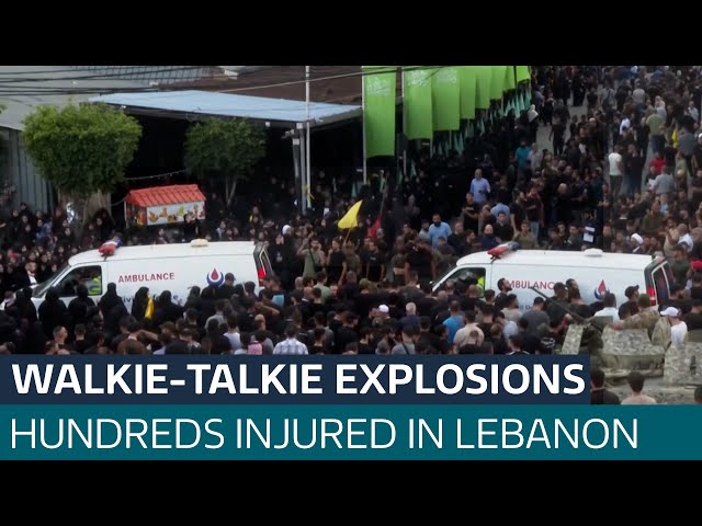 ⁣Walkie-talkies explode in Lebanon killing at least 14 and injuring hundreds in new attack | ITV News