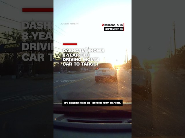 ⁣Dashcam shows 8-year-old driving mom’s car to Target