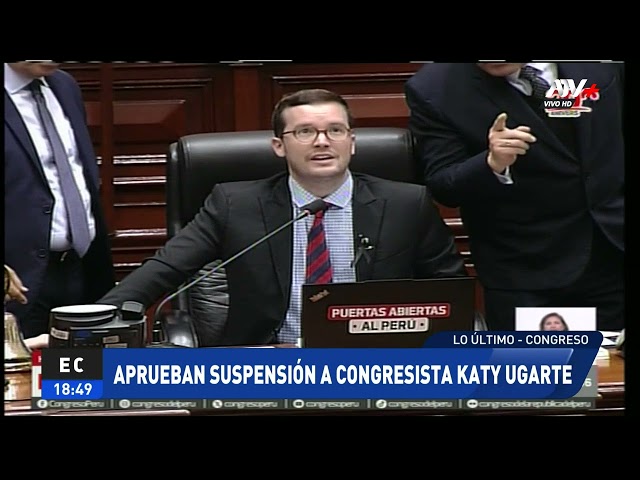 ⁣Congreso aprueba suspender a Katy Ugarte por 60 días por recortar sueldo a trabajadores