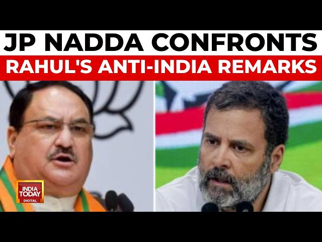 ⁣'Rahul With Pro-Pak...' BJP Chief Nadda Accuses Rahul Gandhi Of Anti-India Sentiments | In