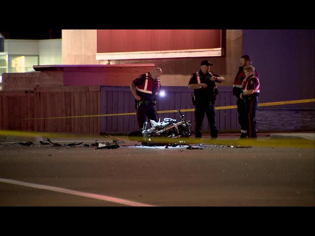 ⁣Motorcyclist dead, stretch of Macleod Trail shut down following two-vehicle crash