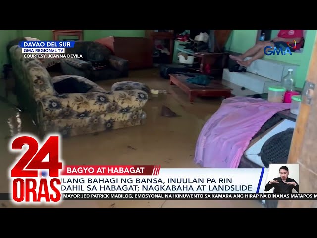 ⁣Ilang bahagi ng bansa, inuulan pa rin dahil sa Habagat; nagkabaha at landslide | 24 Oras