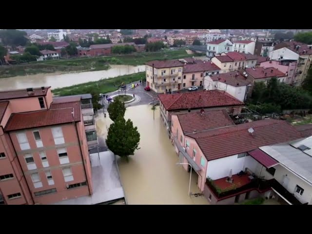 ⁣WATCH: Drone video of widespread flood in northern Italy