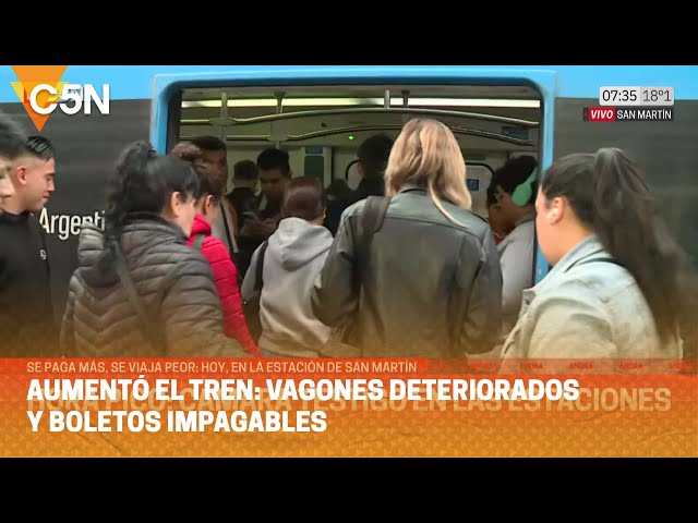 ⁣AUMENTÓ el TREN: VAGONES DETERIORADOS y BOLETOS IMPAGABLES