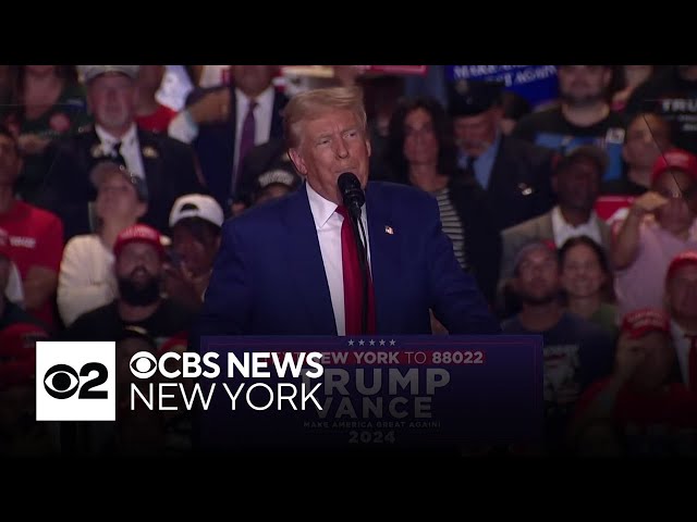 ⁣Trump campaigns for New York at Nassau Coliseum