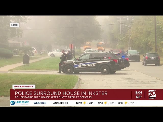 ⁣Police surround house in Inkster after shots fired at officers