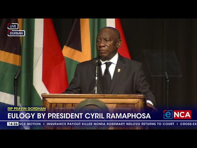 ⁣Ramaphosa commends Gordhan role during country's transition to democracy