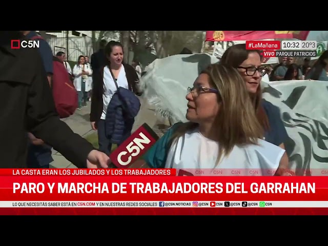 ⁣PARO y MARCHA de TRABAJADORES del GARRAHAN