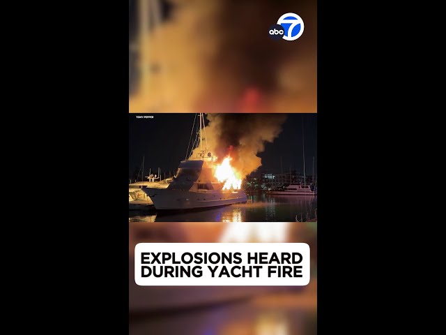 ⁣Explosions heard during luxury yacht fire