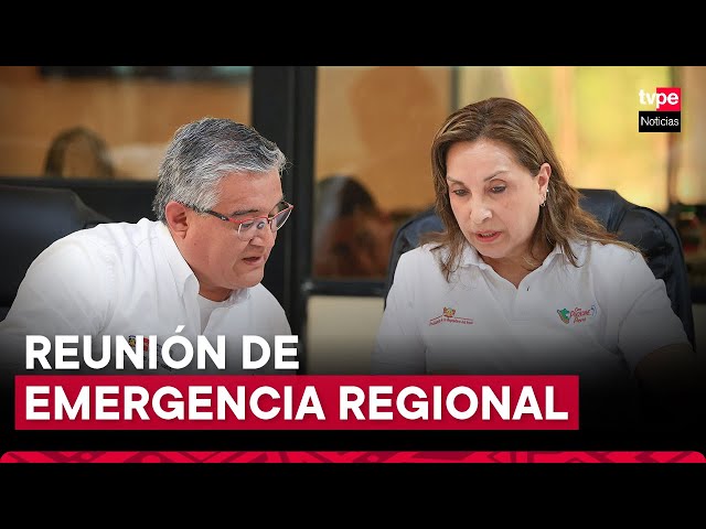 ⁣Presidenta Boluarte participa en reunión de emergencia regional para atender incendios en San Martín