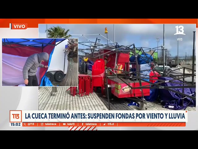 La cueca terminó antes: Suspenden fondas por viento y lluvia en Concepción