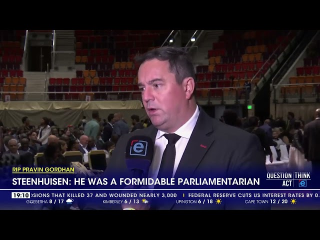 ⁣John Steenhuisen pays tribute to Pravin Gordhan