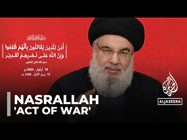 ⁣Hezbollah’s Nasrallah says Israel’s Lebanon attacks crossed ‘all red lines’