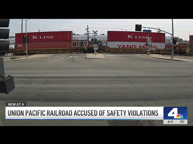 Union Pacific cargo trains block traffic in East Los Angeles