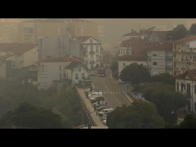 ⁣Brände im Norden Portugals gehen zurück: Albergaria unter Rauchglocke