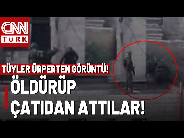 Kan Donduran Görüntüler: İsrail Askerleri Cesetleri Tekmeleyerek Çatıdan Attı!