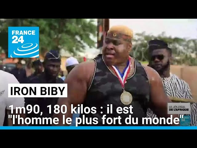 Le burkinabé Iron Biby, 1m90, 180 kilos, sacré "l'homme le plus fort du monde" • FRAN