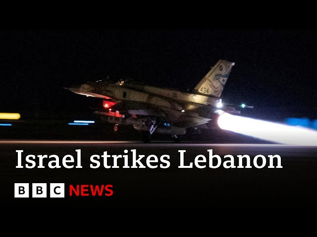 ⁣Israel says it hit 100 Hezbollah rocket launchers in Lebanon | BBC News