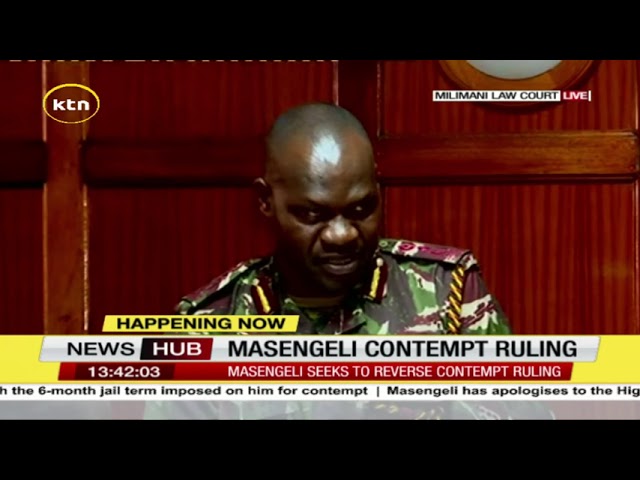 ⁣Masengeli contempt ruling: 'I'm sorry your honour,' says Masengeli as he takes the st