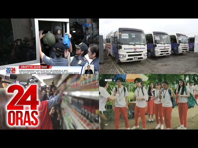 ⁣24 Oras: (Part 1) Alice Guo, nagpiyansa pero muling inaresto; Pamamahagi ng mobile..., atbp.