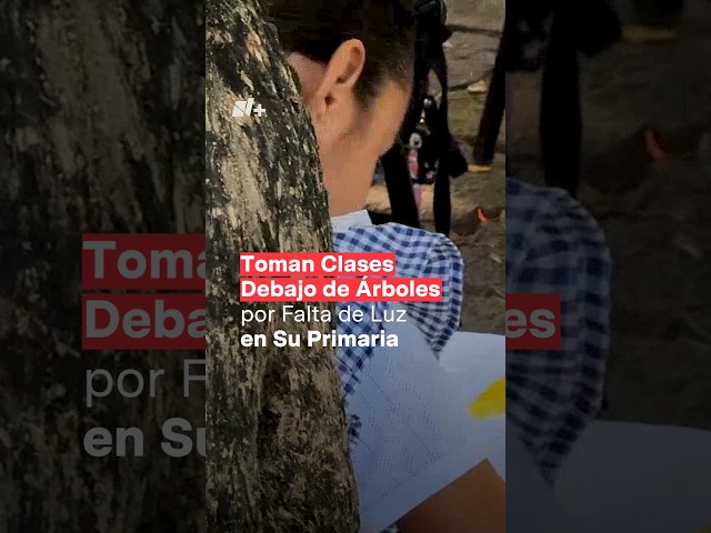 ⁣Menores toman clases debajo de árboles por falta de luz en su primaria #nmas #veracruz #shorts