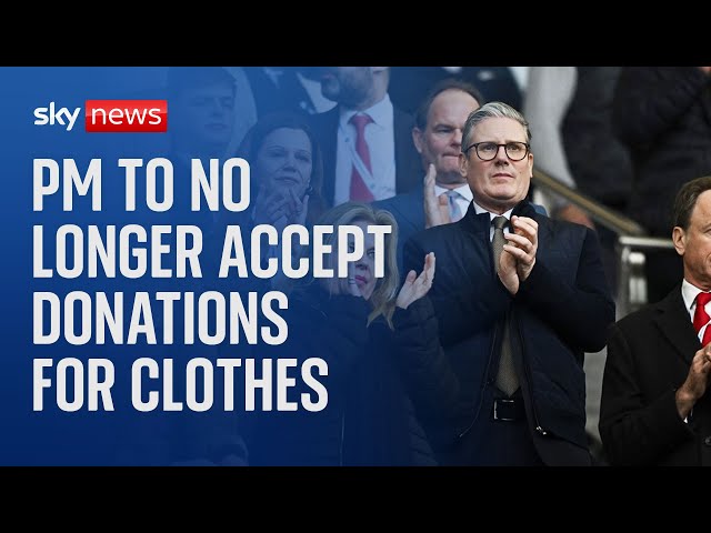 Prime minister Keir Starmer to no longer accept donations to pay for clothes, Sky News understands