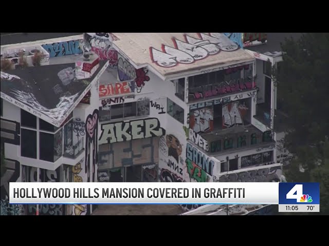 ⁣Taggers take over Hollywood Hills mansion