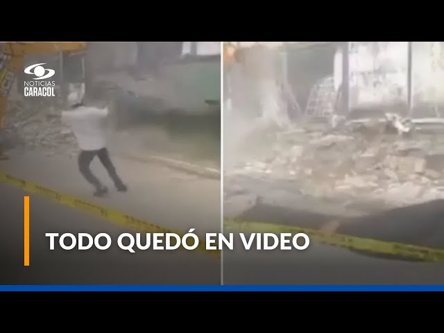 A alcalde de Cartagena por poco le cae una pared encima mientras inspeccionaba una obra