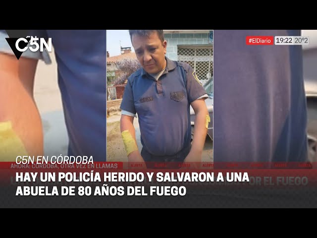 CÓRODBA: un POLICÍA HERIDO y un PATRULLERO consumido por el FUEGO