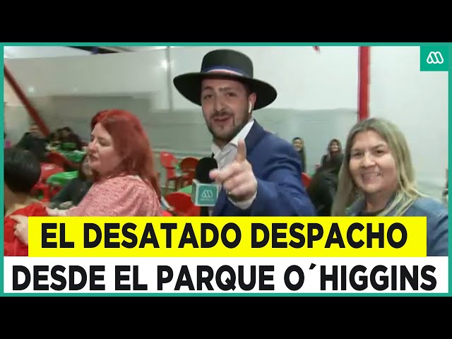 Con “congelado” y trencito: El desatado despacho de periodista de Meganoticias desde fondas