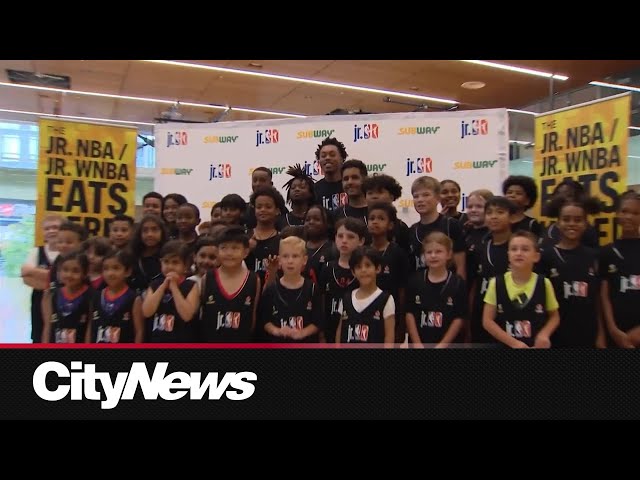 Raptors’ star Scottie Barnes inspires young basketball players in Toronto