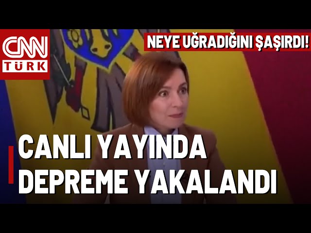 Moldova Devlet Başkanı Canlı Yayında Depreme Yakalandı! Korku Dolu O Anlar Ekrana Yansıdı...