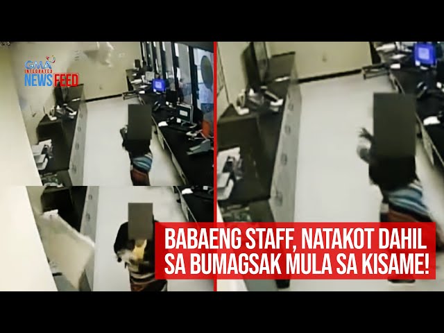 ⁣Babaeng staff, natakot dahil sa bumagsak mula sa kisame! | GMA Integrated Newsfeed