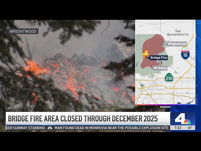 ⁣Bridge Fire area hiking trails closed through December 2025