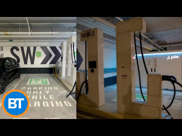 ⁣A look at the fastest electric vehicle charging station in downtown Toronto