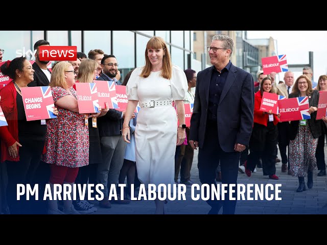 Sir Keir Starmer arrives at Labour Party Conference amid freebies row