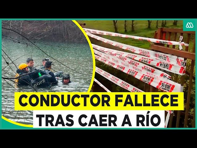 ⁣Perdió el control: Conductor fallece tras caer a río en Temuco con su auto