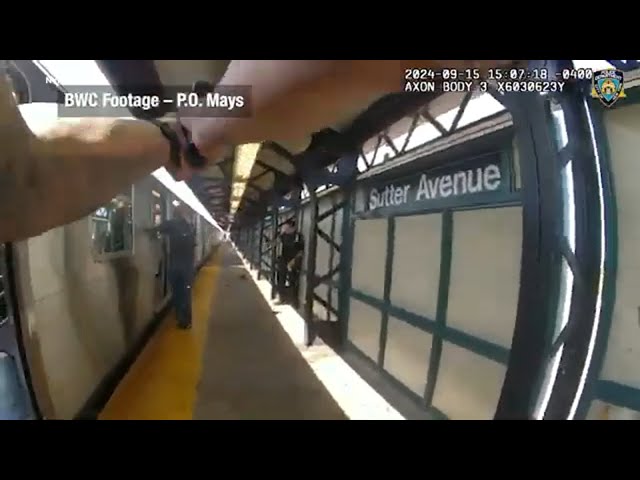 Bodycam video shows NYPD officers firing at man with knife in subway shooting that wounded 4