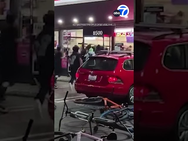 ⁣Dozens of teens on bikes ransack SoCal 7-Eleven store for second time