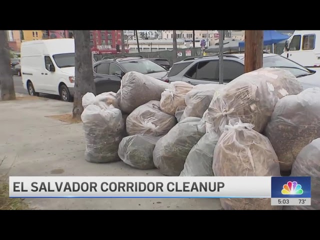 Volunteers clean up streets of El Salvador Corridor