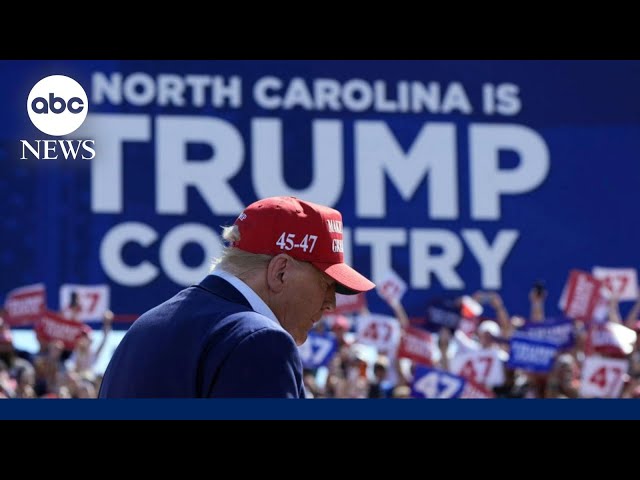 ⁣Trump hits campaign trail in North Carolina amid GOP candidate controversy