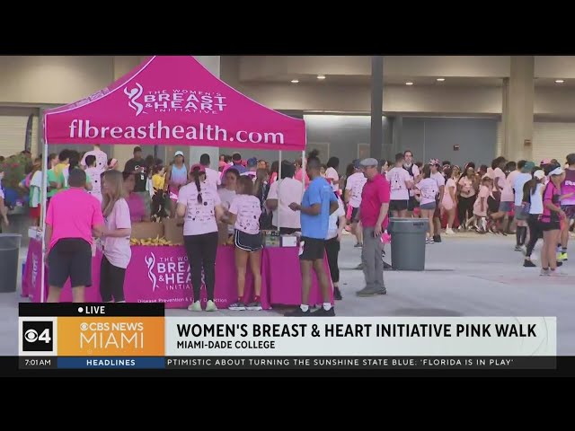 ⁣South Florida gathers for the Women's Pink Walk for cancer prevention