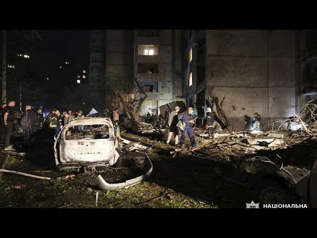 ⁣Russian airstrike on apartment block in Kharkiv injures 21 people