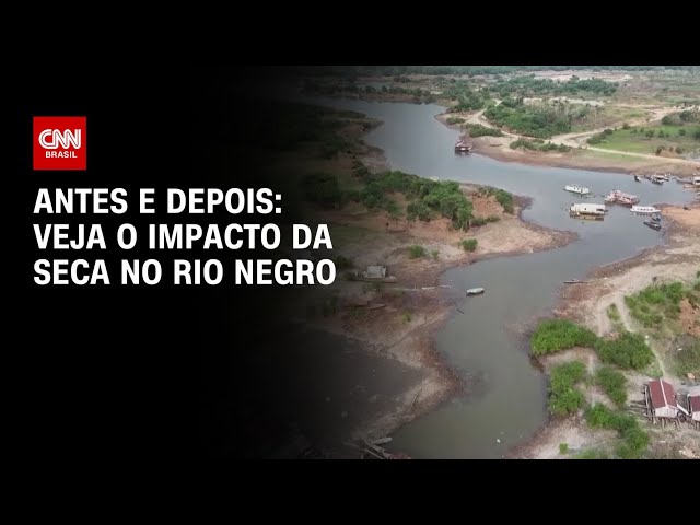 Antes e Depois: Veja o impacto da seca no Rio Negro | AGORA CNN