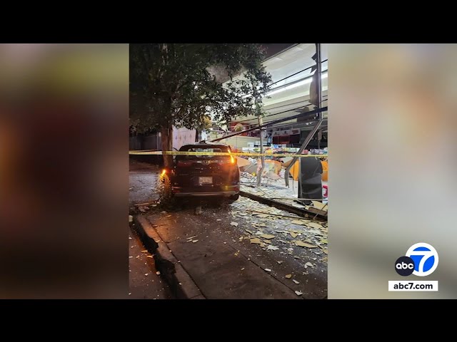 ⁣Driver loses control, crashes into East Hollywood liquor store