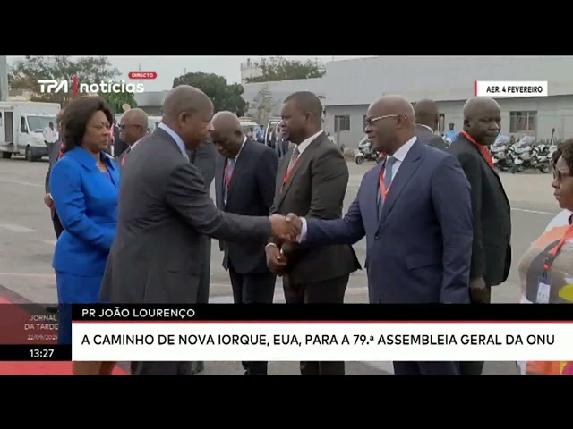 ⁣PR Jõao Lourenço a caminho de Nova Iorque, EUA, para a 79.º Assembleia Geral da ONU