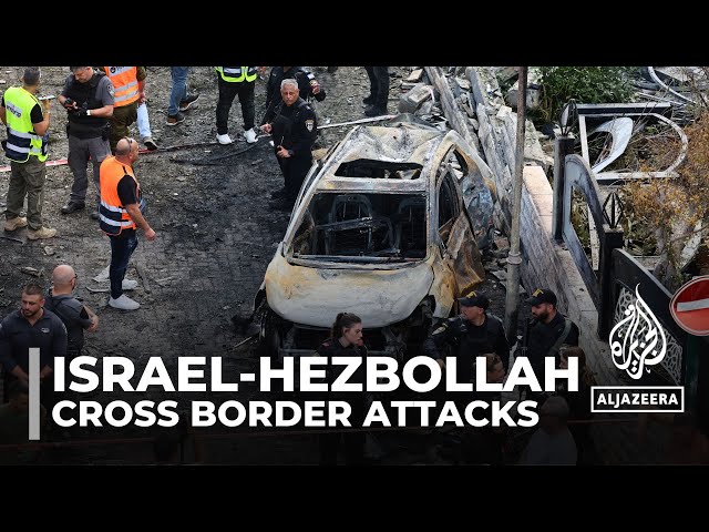 ⁣Hezbollah claims rocket attack at Israeli base near Haifa