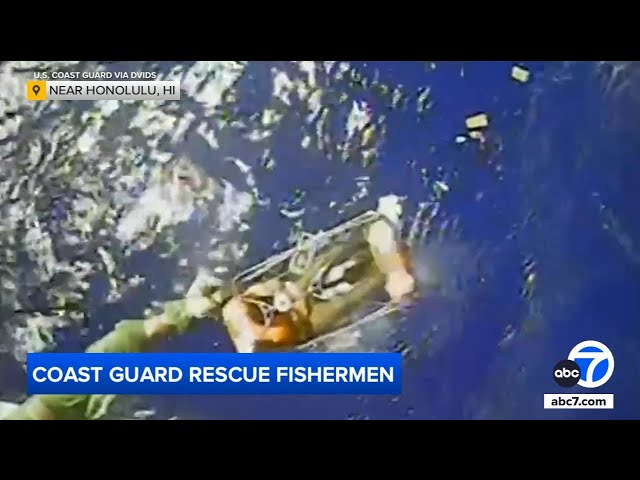 ⁣Coast Guard rescues men from sinking boat off Hawaii coast